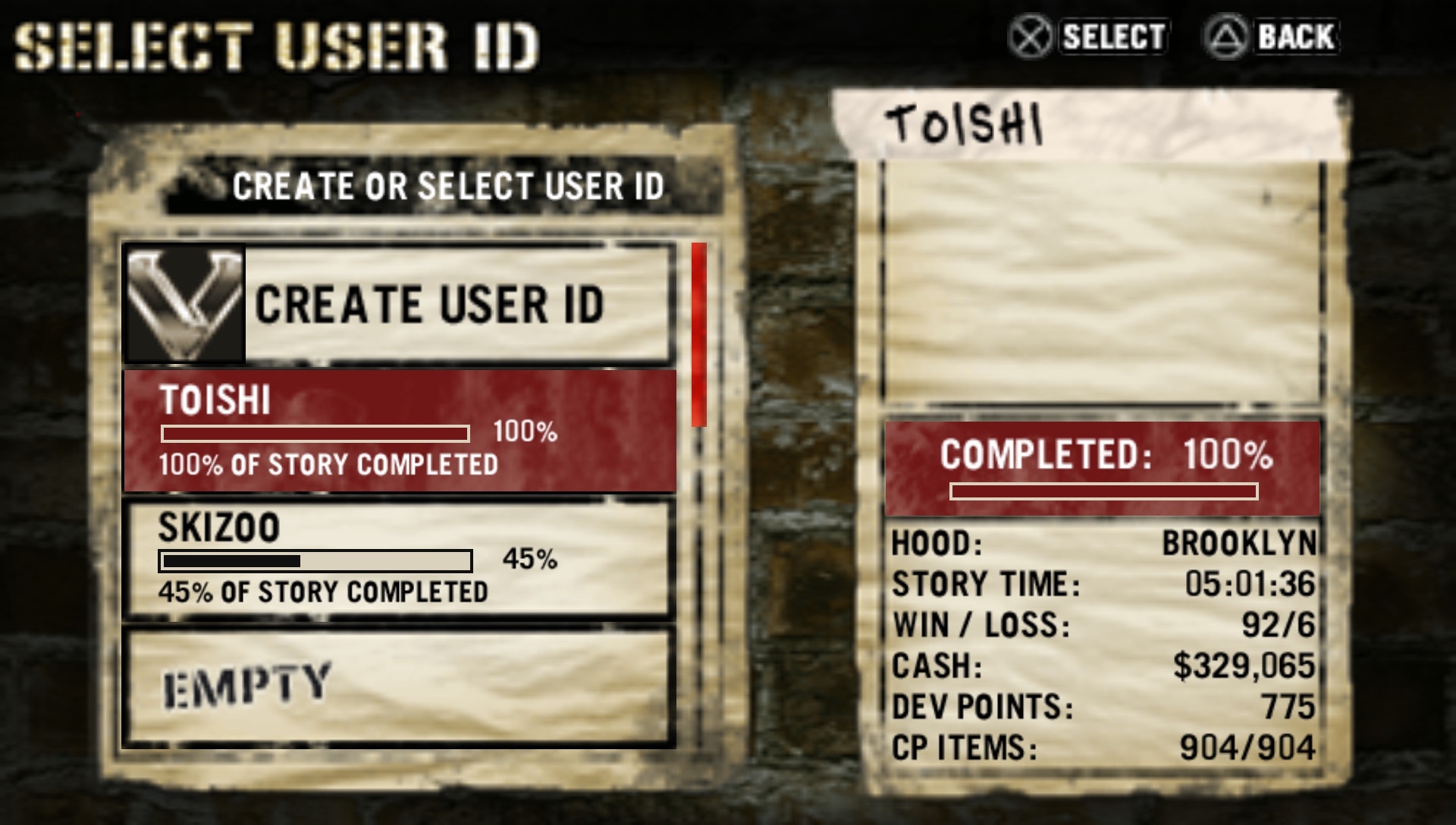 User screenshot of game